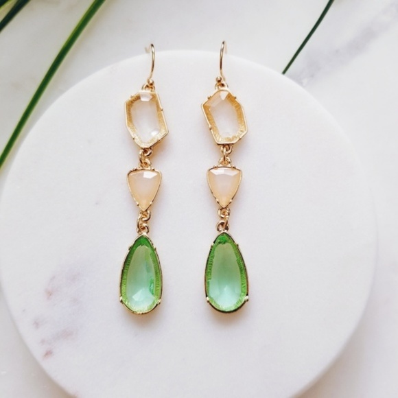 Jewelry - SALE! Tricolor Crystal Drop Statement Earrings